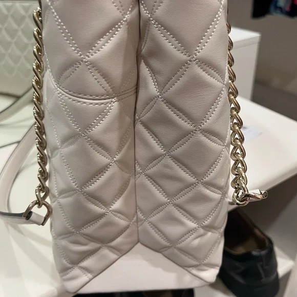 Authentic Kate Spade Natalia Smooth Quilted tote in Parchment color - Picture 10 of 11